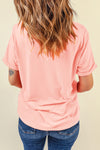 Pink Solid Color Basic Crew Neck Plain Tee | Available in 7 Colors