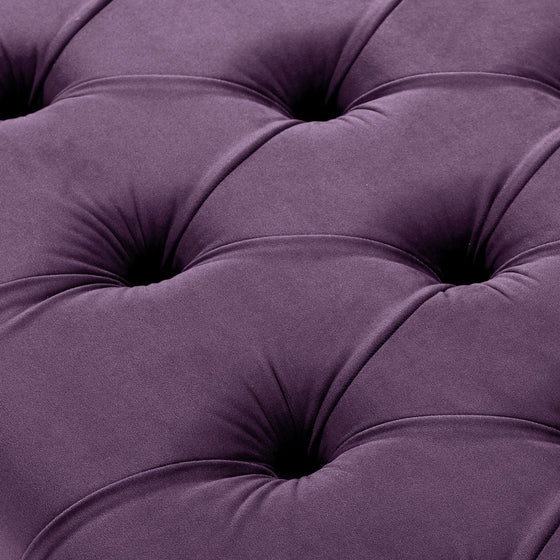 45" Plum and Purple Upholstered Velvet Bench