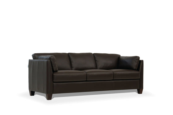 81" Chocolate Leather Sofa