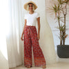 Women’s Palazzo High-waisted Pants in Geometric Floral Pattern