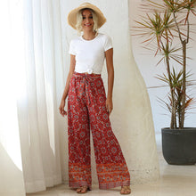  Women’s Palazzo High-waisted Pants in Geometric Floral Pattern