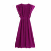 Vintage Fuchsia Colored Pleated Chiffon Dress