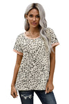 Cheetah Print with Jewel Neckline T-Shirt