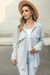 Grey Textured Button Up Shirt Shacket with Pockets | Available in 4 Colors