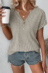 Oatmeal Colored Ribbed T-Shirt