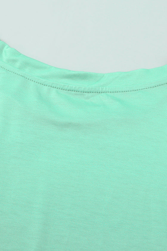 Ombre Green Short Sleeve Crew Neck T-Shirt with Pocket