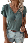 Mist Green Tulip Sleeve V Neck T-Shirt | Available in 4 Colors