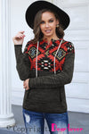 Black Tribal Geometric Print Hoodies with Pocket | Other Colors Available