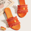 Summer New Foreign Trade Large Size Women's Shoes Flat Bottom Tassel Outer Wear Slippers