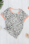 Cheetah Print with Jewel Neckline T-Shirt