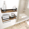 Floating Wood and Iron Wall Shelf With Hand Towel Rack