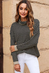 Gray Striped Turtleneck Oversized Sweater | Available in 4 Colors