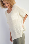 Salmon Colored Baggy Knit Top