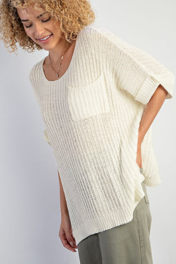 Salmon Colored Baggy Knit Top