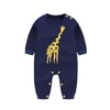 Navy Baby Jumpsuit with Vinal Giraffe Print