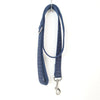 Luxury Navy Grid Patterned Dog Leash and Bowtie with Leash