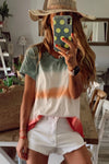 Multicolor Short Sleeve Casual Tie Dye T Shirt