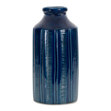  10.5" Terracotta Blue Round Table Vase