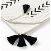 Black And White Woven Cotton Striped Throw Blanket