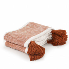  Orange Woven Cotton Striped Throw Blanket
