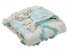  Blue And White Woven Cotton Checkered Throw Blanket