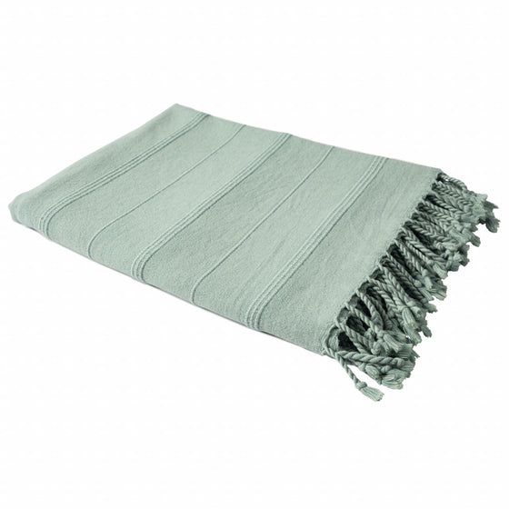 Woven Cotton Striped Throw Blanket