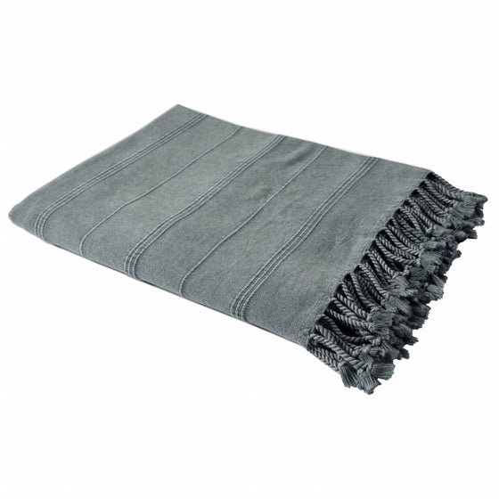 Woven Cotton Striped Throw Blanket