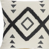 20" X 20" Cream Black and Gray Pillow