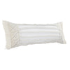 14" x 36" White Macrame Lumbar Pillow