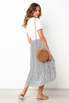 Ruffled Midi Skirt with Long Length Back