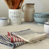 Cream and Red Striped Tablecloth Set | Available in 3 Colors