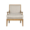 29" Blue and Ivory Linen Blend Striped Armchair