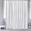 Gray and White Grid Patterned Waterproof Shower Curtain