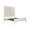 Solid Wood King Geo Star White Bed