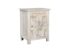 28" Distressed White Starburst Geometric Solid Wood Nightstand