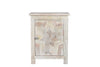 28" Distressed White Starburst Geometric Solid Wood Nightstand