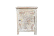  28" Distressed White Starburst Geometric Solid Wood Nightstand