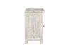 28" Distressed White Starburst Geometric Solid Wood Nightstand