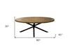 80" Brown and Black Solid Wood and Metal Dining Table