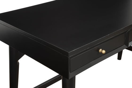 NEW 52" Black Solid Manufactured Wood Writing Desk with Three Drawers