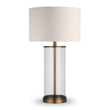  28" Brass Glass Table Lamp with White Drum Shade | Available in 2 Styles