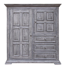  55" Gray Solid Wood Three Drawer Chest