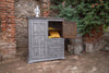 55" Gray Solid Wood Three Drawer Chest