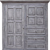 55" Gray Solid Wood Three Drawer Chest