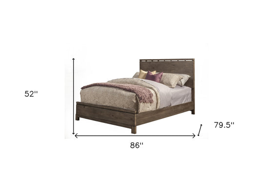Gray Solid and Manufactured Wood King Bed | Available in Queen