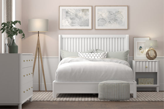 Stapleton California King Panel Bed, White