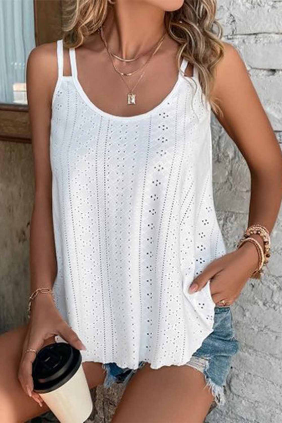 Black Eyelet Tank Top