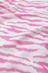 Pink Zebra Print V-Neck Roll Up Sleeve Blouse | Available in Black