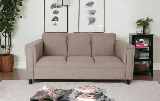 72" Beige Polyester Sofa