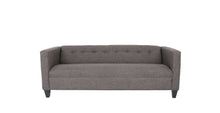  80" Charcoal Polyester and Dark Brown Sofa